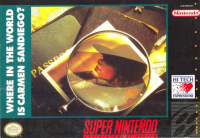 Pochette A la Poursuite de Carmen Sandiego dans le Monde version Super Nintendo