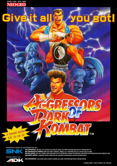 Pochette Aggressors of Dark Kombat version Neo Geo