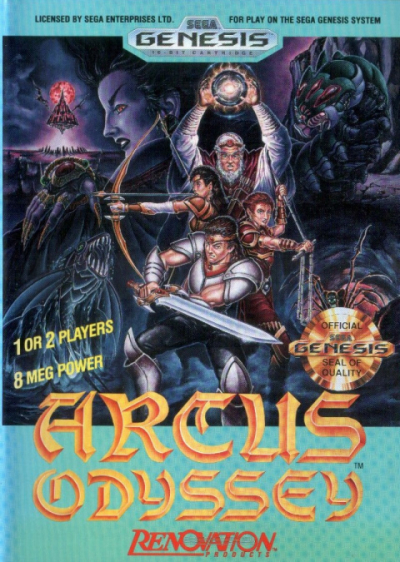 Pochette Arcus Odyssey version Megadrive
