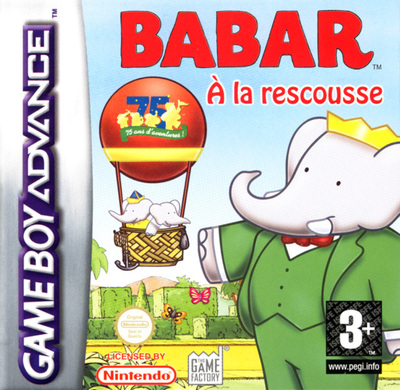 Pochette Babar à la rescousse version GameBoy Advance