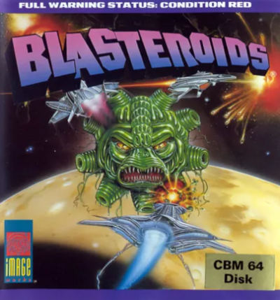 Pochette Blasteroids version Commodore 64
