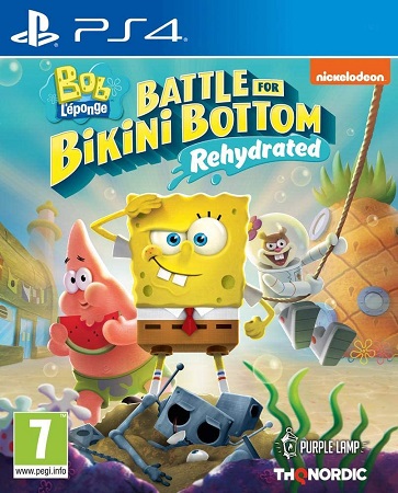 Pochette Bob l'Eponge : Bataille pour Bikini Bottom - Réhydraté version PlayStation 4