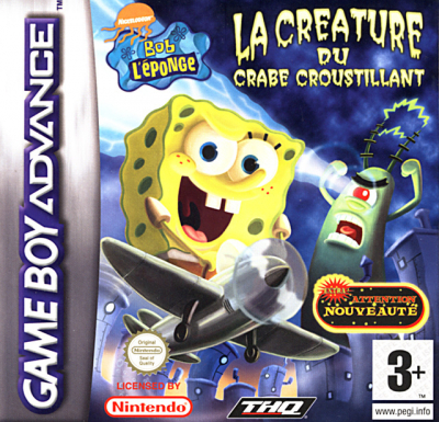 Pochette Bob l'Eponge : La créature du crabe croustillant version GameBoy Advance