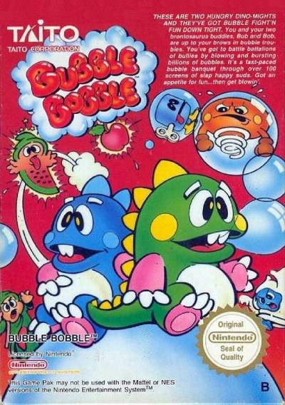 Pochette Bubble Bobble version NES