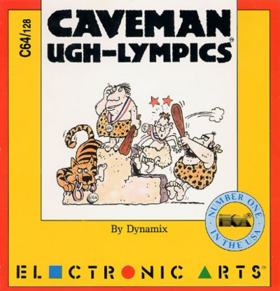 Pochette Caveman Ugh-lympics version Commodore 64