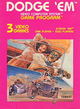 Pochette Dodge 'Em version Atari 2600