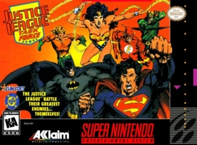 Pochette Justice League Task Force version Super Nintendo