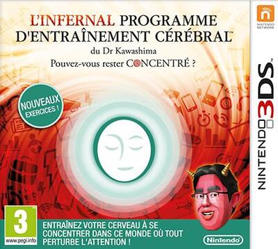 Pochette L'Infernal Programme d'entraînement cérébral du Dr Kawashima : Pouvez-vous rester concentré ? version 3DS