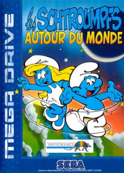 Pochette Les Schtroumpfs autour du Monde version Megadrive