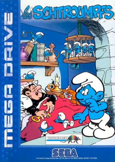 Pochette Les Schtroumpfs version Megadrive