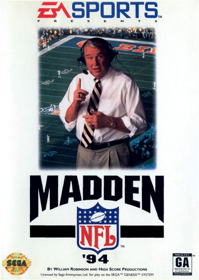 Pochette Madden NFL '94 version Megadrive