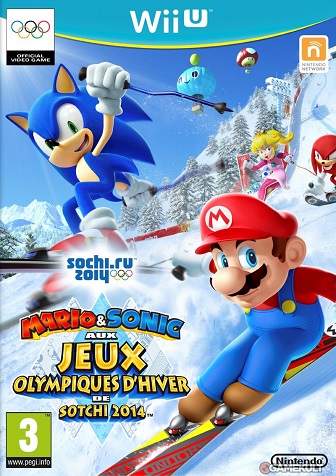 Pochette Mario & Sonic aux Jeux Olympiques d'Hiver de Sotchi 2014 version Wii U