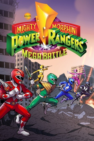 Pochette Mighty Morphin Power Rangers Mega Battle version PlayStation 4