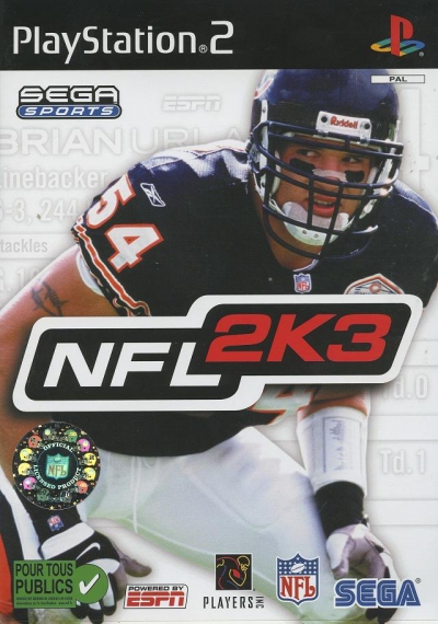 Pochette NFL 2K3 version PlayStation 2
