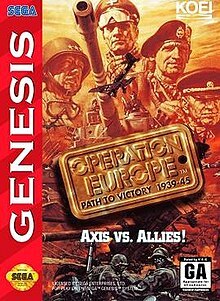 Pochette Operation Europe : Path to Victory 1939-45 version Megadrive