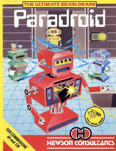 Pochette Paradroid version Commodore 64