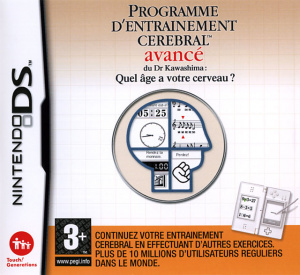 Pochette Programme d'entraînement cérébral avancé du Dr Kawashima : quel âge a votre cerveau? version DS