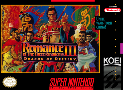 Pochette Romance of the Three Kingdoms III : Dragon of Destiny version Super Nintendo