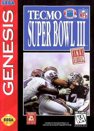 Pochette Tecmo Super Bowl III Final Edition version Megadrive