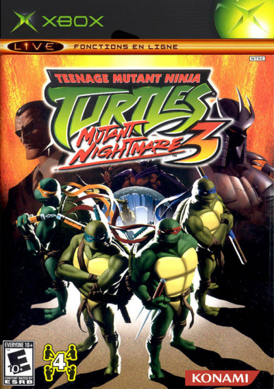 Pochette Teenage Mutant Ninja Turtles 3 : Mutant Nightmare version Xbox