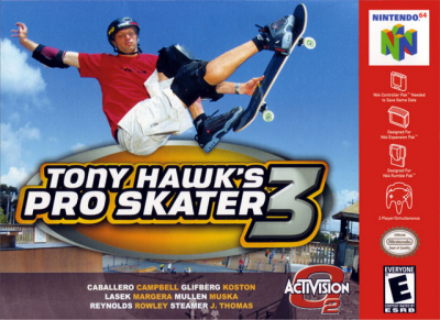 Pochette Tony Hawk's Pro Skater 3 version Nintendo 64