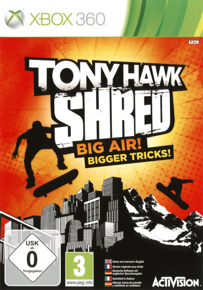 Pochette Tony Hawk Shred version Xbox 360