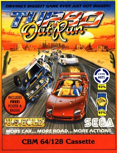 Pochette Turbo Outrun version Commodore 64