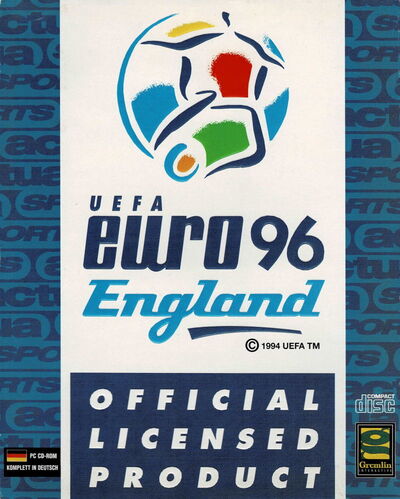Pochette UEFA Euro 96 England version PC MS-DOS