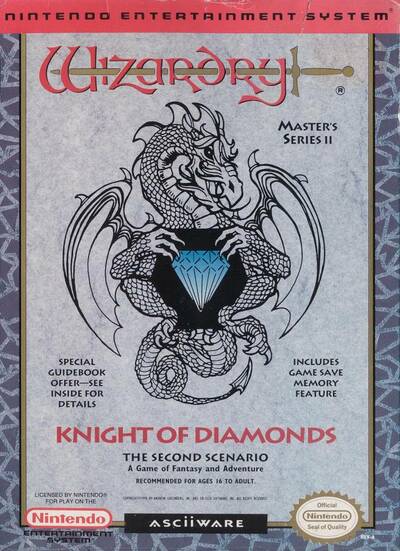 Pochette Wizardry II : The Knight of Diamonds version NES