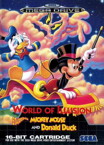 Pochette World of Illusion starring Mickey Mouse and Donald Duck version Megadrive