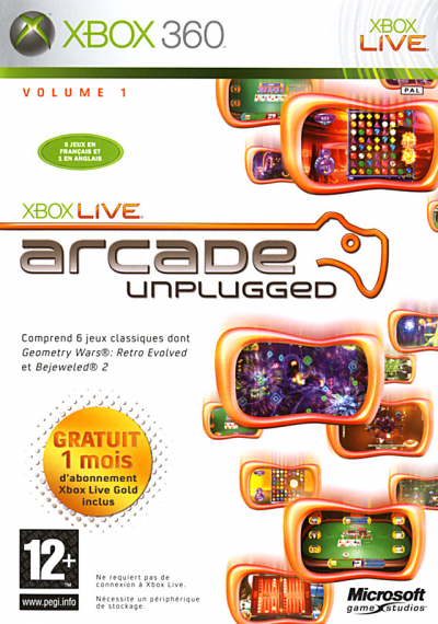 Pochette Xbox Live Arcade Unplugged version Xbox 360
